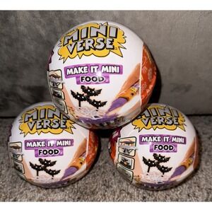 MGA'S Mini Verse Make It Mini Food: Beetlejuice Halloween Series 2- Lot of‎ 3